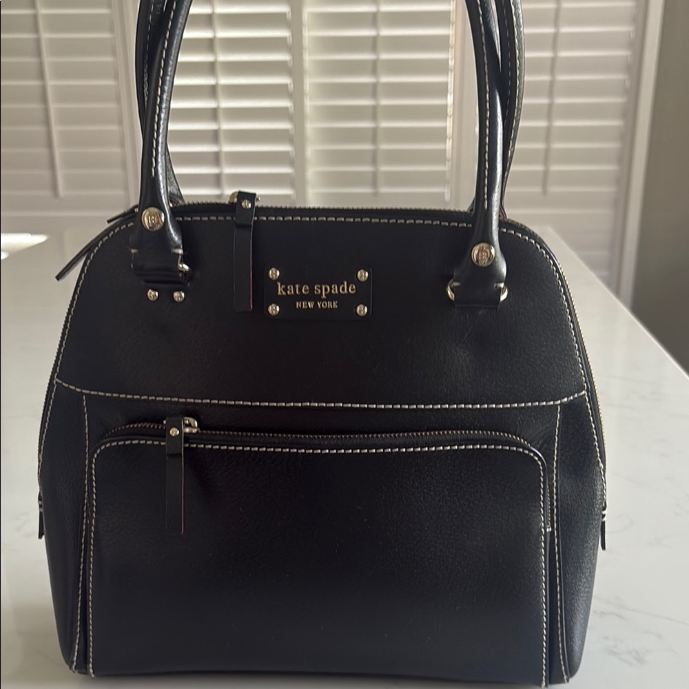 Kate Spade Black Satchel with Structured Design and Double Handles